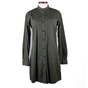 DRIES VAN NOTEN green cotton long button up shirt